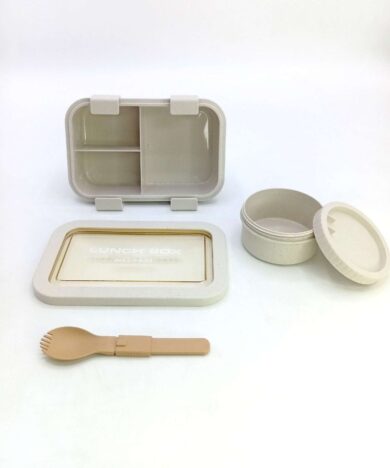 Alternative view of لانچ باکس پلاستیک درب شفاف با کاسه ماست متحرک1لیتر+250میل-پک نایلونی-کد2467
