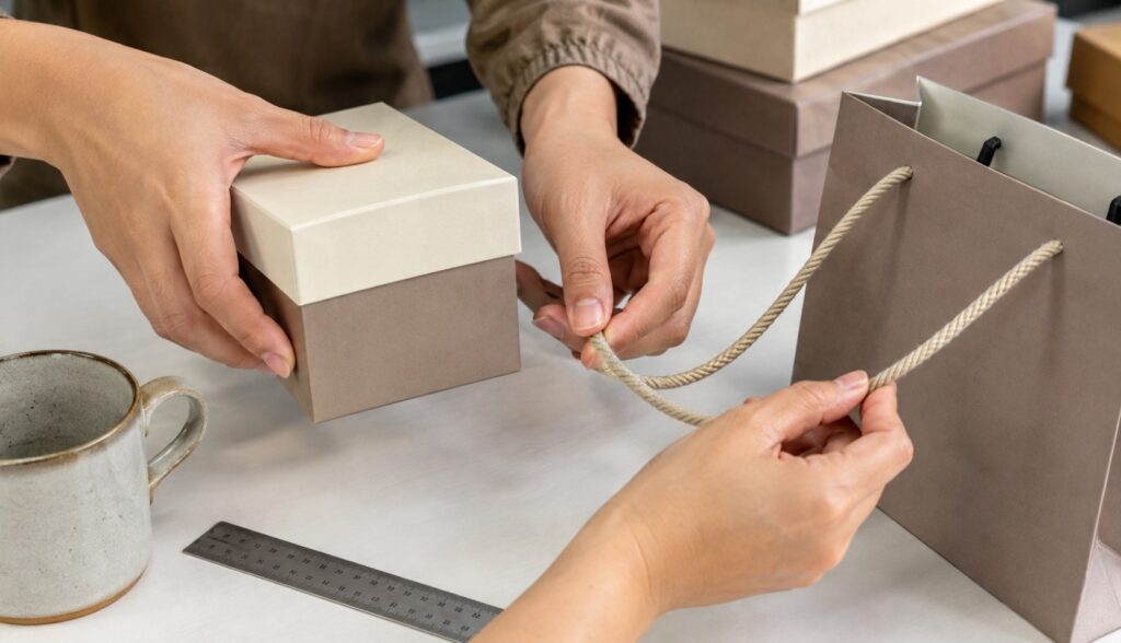  آزمون کیفیت درپوش جعبه کادو و دسته ساک دستی